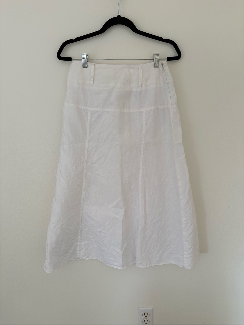 Richard Malcolm Vintage White A-Line Linen Boho Skirt 6